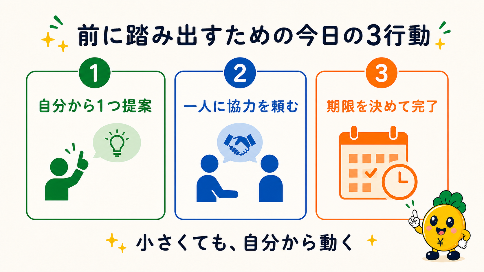 前に踏み出すための今日の3つの行動