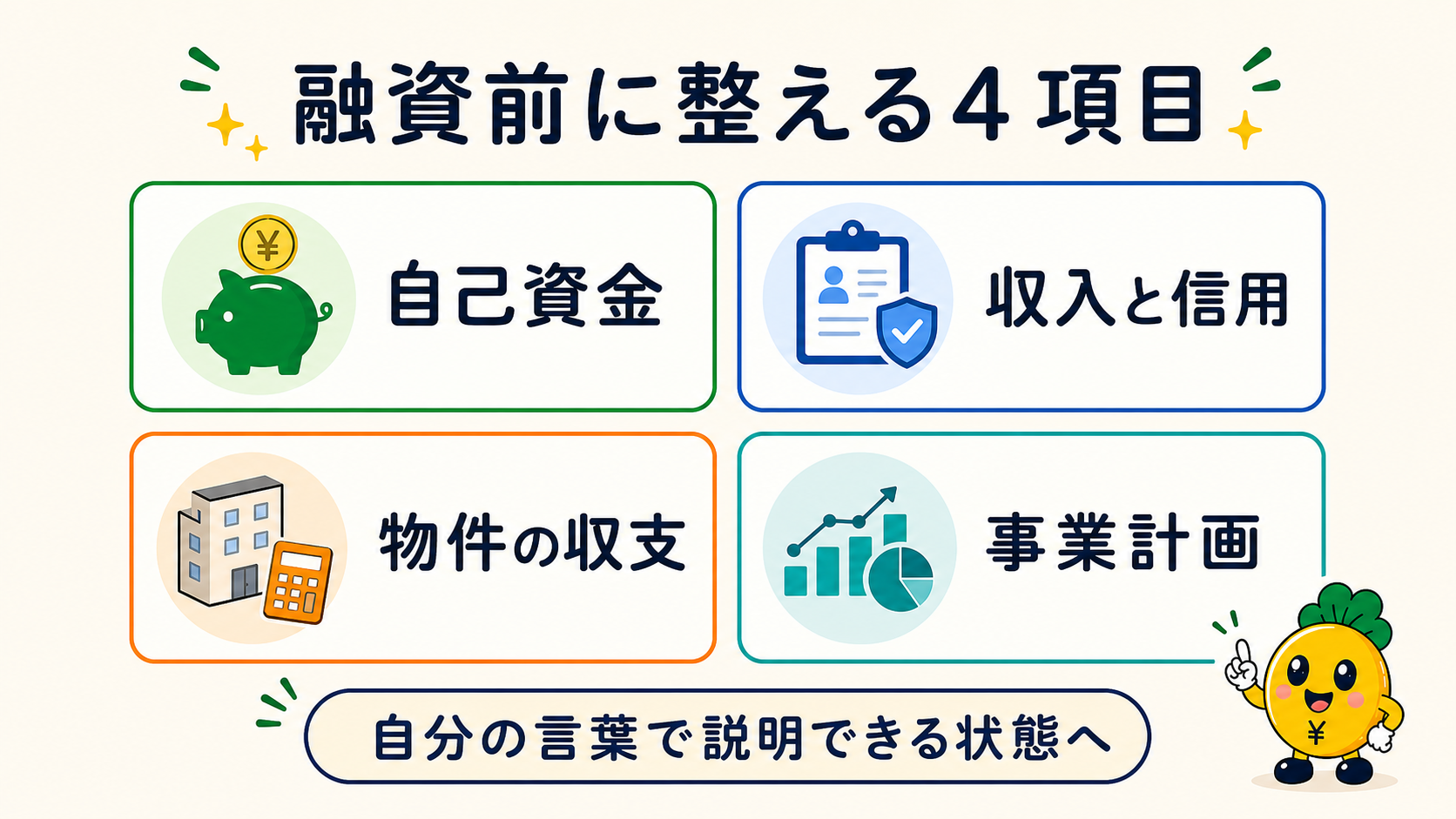 不動産融資の前に整えたい4項目