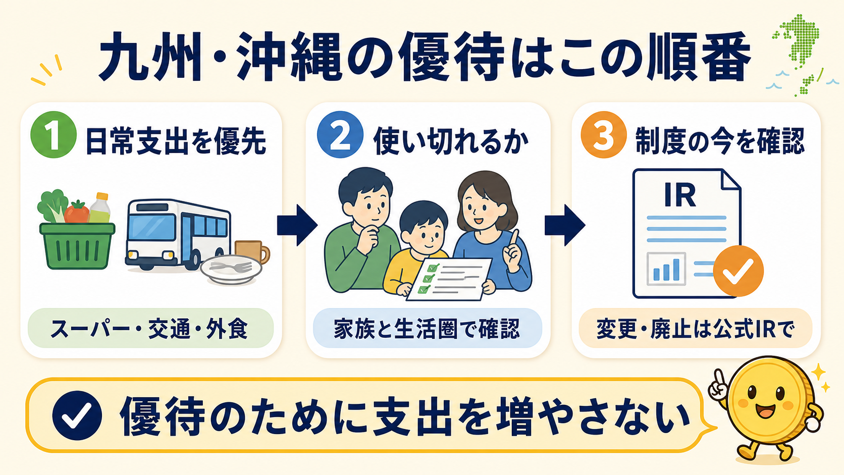 九州・沖縄の株主優待を選ぶ3つの確認順