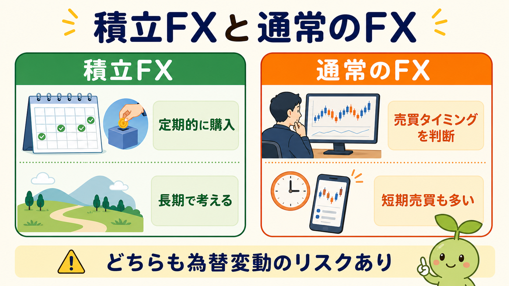 積立FXと通常のFXの違い